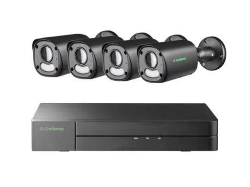 Zestaw 4 Kamer PoE Tuba Białe 5MP AI Audio